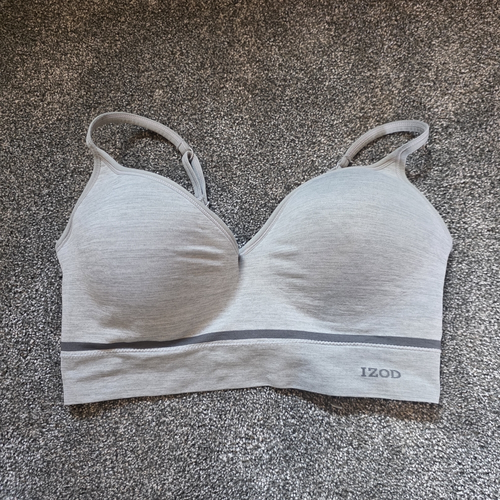 Izod 3X T Shirt Bra Light Padding Comfort Wireless Gray